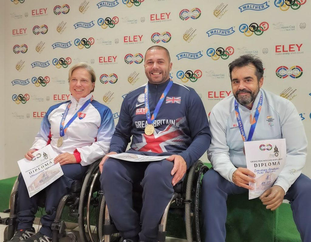 Veronika Vadovičová (Silver), Matt Skelhon (Gold) and Juan Antonio Saavedra Reinaldo (Bronze)
R3 Mixed 10m Air Rifle Prone SH1 – Date of Final 28/08/25
(photos are photo permission Matt Skelhon)